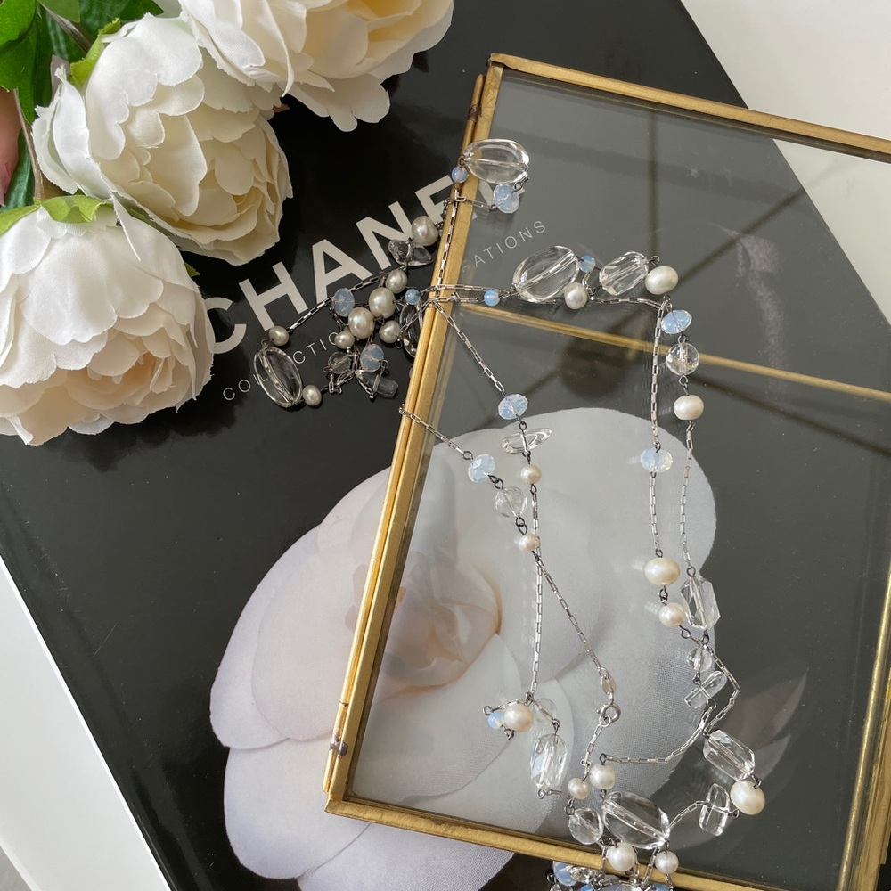 Designer Crystal and Pearl Necklace